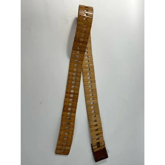 Vintage wooden bamboo leather buckle - Picture 5 of 6